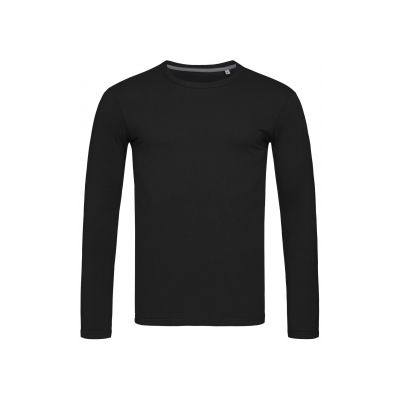 Ватирани блузи и блузи с дълъг ръкав, Stedman ST9620 ST9620 Clive Long Sleeve T-shirt Black Opal