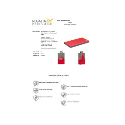 Accessories, Regatta Professional RBE001  RBE001 Heated Jacket battery pack Red